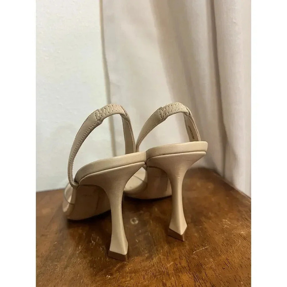 Chelsea Violet Victoria Clear Slingback Pumps Evening Kitten Nude Party Size 6.5 - Picture 4 of 11